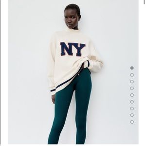NWOT! ZARA preppy NY NYC patch sweatshirt (oversized)